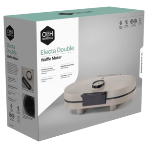 OBH Nordica Electa Vohvelirauta kahdelle vohvelille, keraaminen, 1200 W