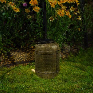 Northlight solcellelykt metall, hullmønster 40 cm
