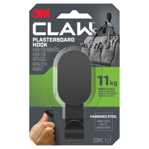 3M Claw krok för gipsvägg svart, 11 kg, 1-pack