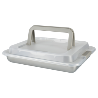 Langpanne i rustfritt stål med lokk