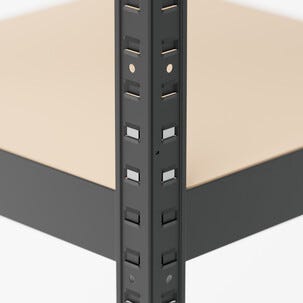 Smal oppbevaringshylle metall, svart, 40 x 40 x 180 cm