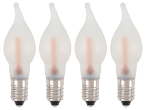 E10 flammande LED till ljusstake, 10-55 V, 4-pack