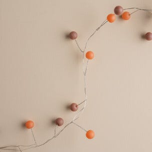 Dekorativ ljusslinga med röda bär, batteridriven, 2,5 m