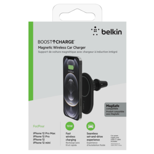 Langaton magneettinen autolaturi, iPhone, Belkin BoostCharge