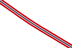 Gavebånd norgebånd rødt, hvitt og blått, tekstil