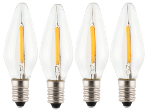 E10 LED-lampor till adventsljusstake, 10-55 V, 4-pack