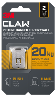 3M Claw bildekrok for gipsvegg, 20 kg