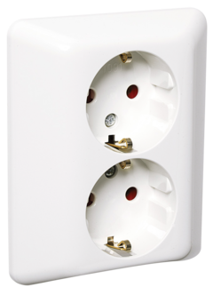 ELKO RS dobbel innfelt stikkontkakt Nordic renhvit