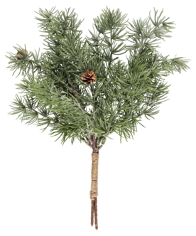 Tallris, dekoration med jutesnöre och kottar, 37 cm