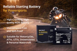 Motorsykkelbatteri AGM 12 V, 18 Ah