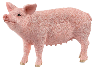 Schleich gris, gårdsdyr, rosa, fra 3 år