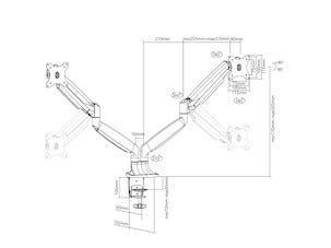 Multibrackets M deskmount monitorarm, VESA, dobbel