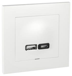 Elko Plus innfelt stikkontakt med USB-A og USB-C