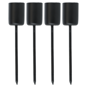 Lysholder for stakelys, svart metall, 4-pakning