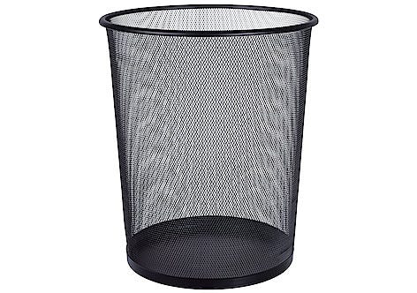 Papperskorg metall, svart