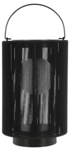 Solcellelykt, jern og tekstil, 35 cm