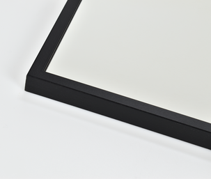 Svart spegel med träram, för vägg, kvadratisk, 40x40 cm