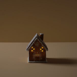 Pepparkakshus med LED-belysning, 16 cm