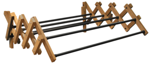 Aurora tørkestativ til vegg i tre og metall, uttrekkbart