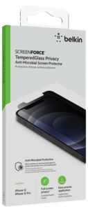 Skärmskydd iPhone 12 / 12 Pro Belkin Tempered Glass Privacy Anti-Microbial