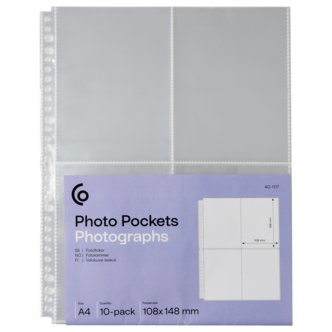 Fotofickor 10,8 x 14,8 cm A4 transparent, 10-pack