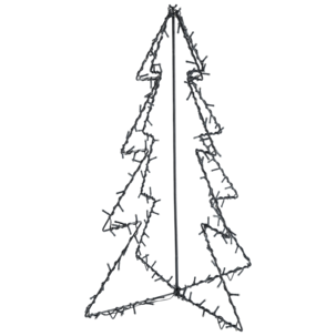 Julgran metall 3D utomhus med belysning, 58 cm