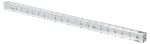 Fyrkantig linjal, transparent plast, 20 cm