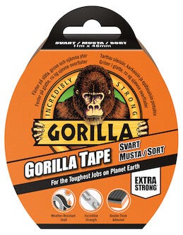 Gorilla vävtejp 11 meter, svart