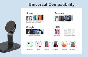 Trådlös magnetisk Qi2 laddare iPhone och AirPods, svart