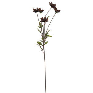 Kunstig snittblomst, mørkerød kosmos, 66 cm