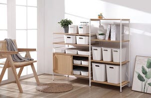 Serenity oppbevaringsboks i plast uten lokk, hvit