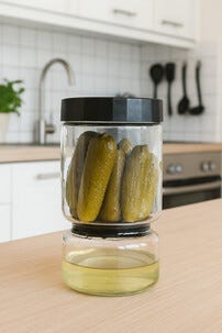 Säilöntäpurkki siivilällä ja kaksikammiojärjestelmällä, 930 ml