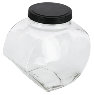 Stor glasburk med skruvlock, lutande, 3,8 l