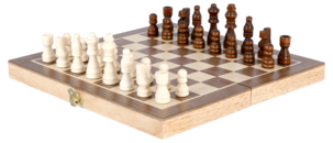 Sjakkspill i tre, 29,5 x 29,5 cm