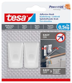Tesa självhäftande krok, 2-pack