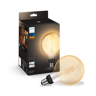 Philips Hue White E27 LED-globepære, 7 W, Bluetooth