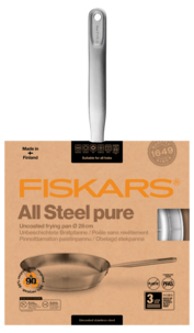 Fiskars All Steel Pure Paistinpannu ruostumatonta terästä, 28 cm