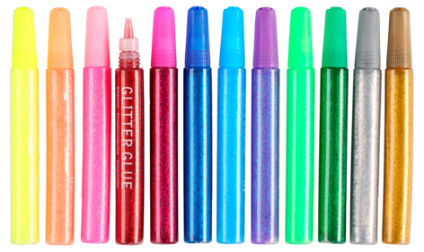 Glitterlim, 12-pack, fra 3 år