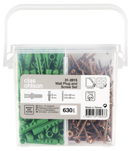 Skrue og pluggsortiment