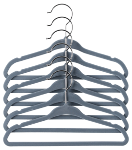 Kleshenger med flosset overflate for barneklær, 6-pakning
