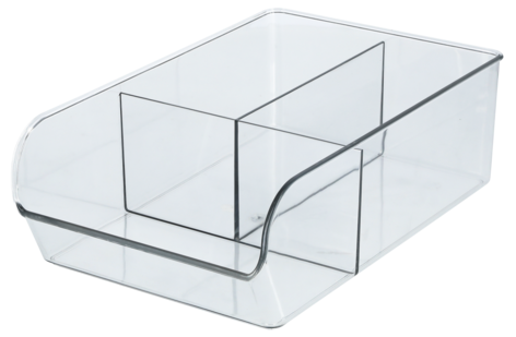 Kjøleskapsoppbevaring med avdelere, plast, 17,8 x 28 x 9 cm