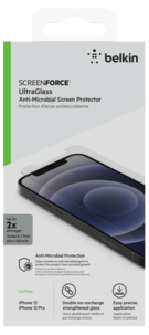 Skärmskydd för iPhone 12 / 12 Pro Belkin ScreenForce UltraGlass Anti-Microbial