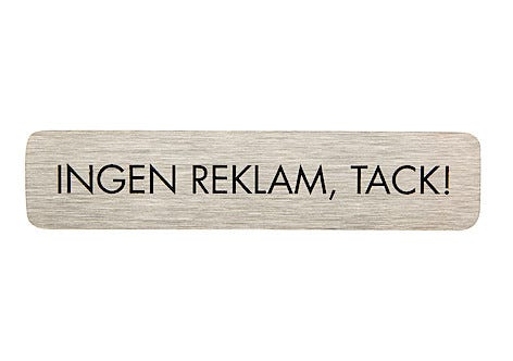 Dörrskylt, Ingen reklam, tack!