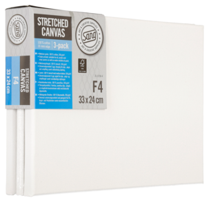 Sang bomullslerret på kileramme, 3-pack