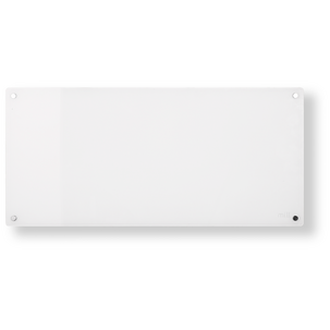 Mill panelelement med termostat, glas, vit