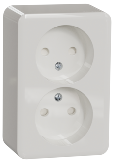 Schneider Exxact utanpåliggande 2-vägs vägguttag