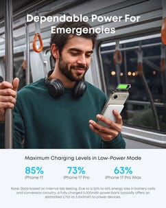 Anker MagGo Slim trådlös powerbank 5000 mAh 15 W