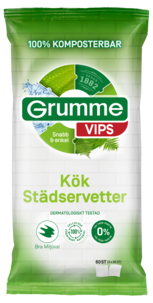Grumme Vips städservetter kök, 60-pack