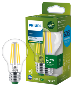 Kallvit LED-lampa E27 A60 4 W 4000 K, Philips Ultra Efficient