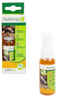 SafeTrap fälla och depåspray, lockbete för möss